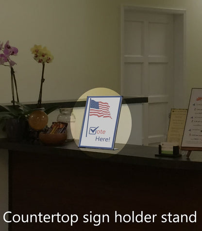 8"W x 10"H Sign Holder TRU-VU® Top Load Table Tent Wide Base