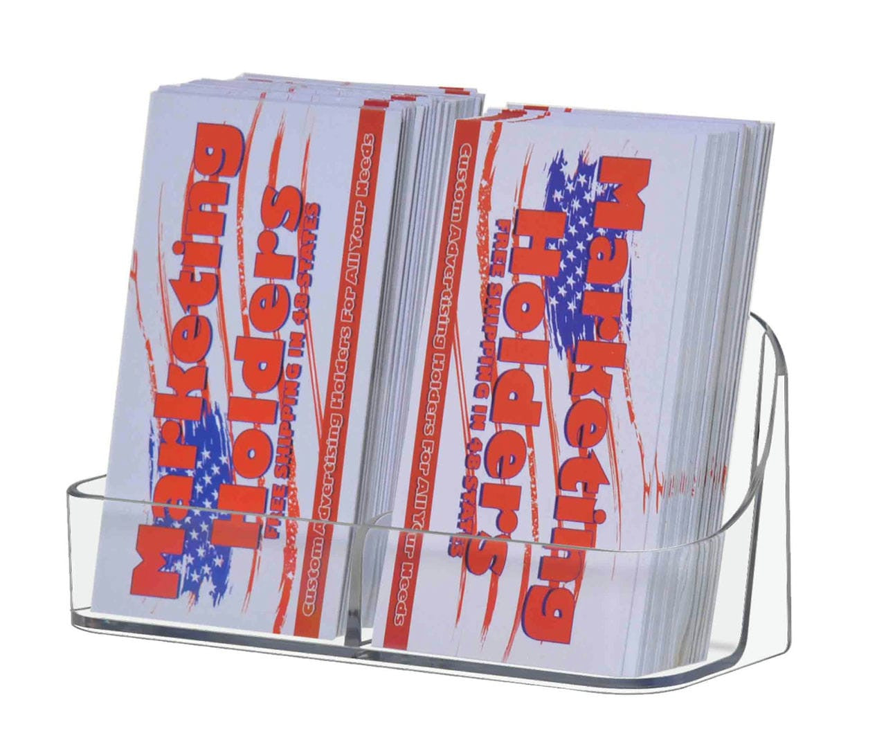 2 Pocket Vertical Business Card Holder Desktop Gift Card Display