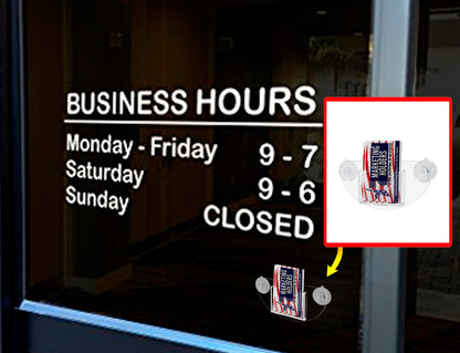 Vertical Business Card Holder Window Mount with Suction Cups