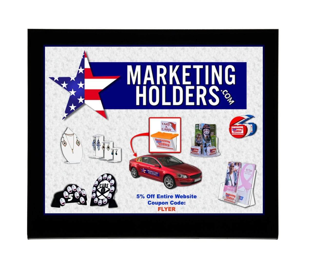 11"W x 8.5"H Photo Viewer Black Border Landscape Wall Mount Frame