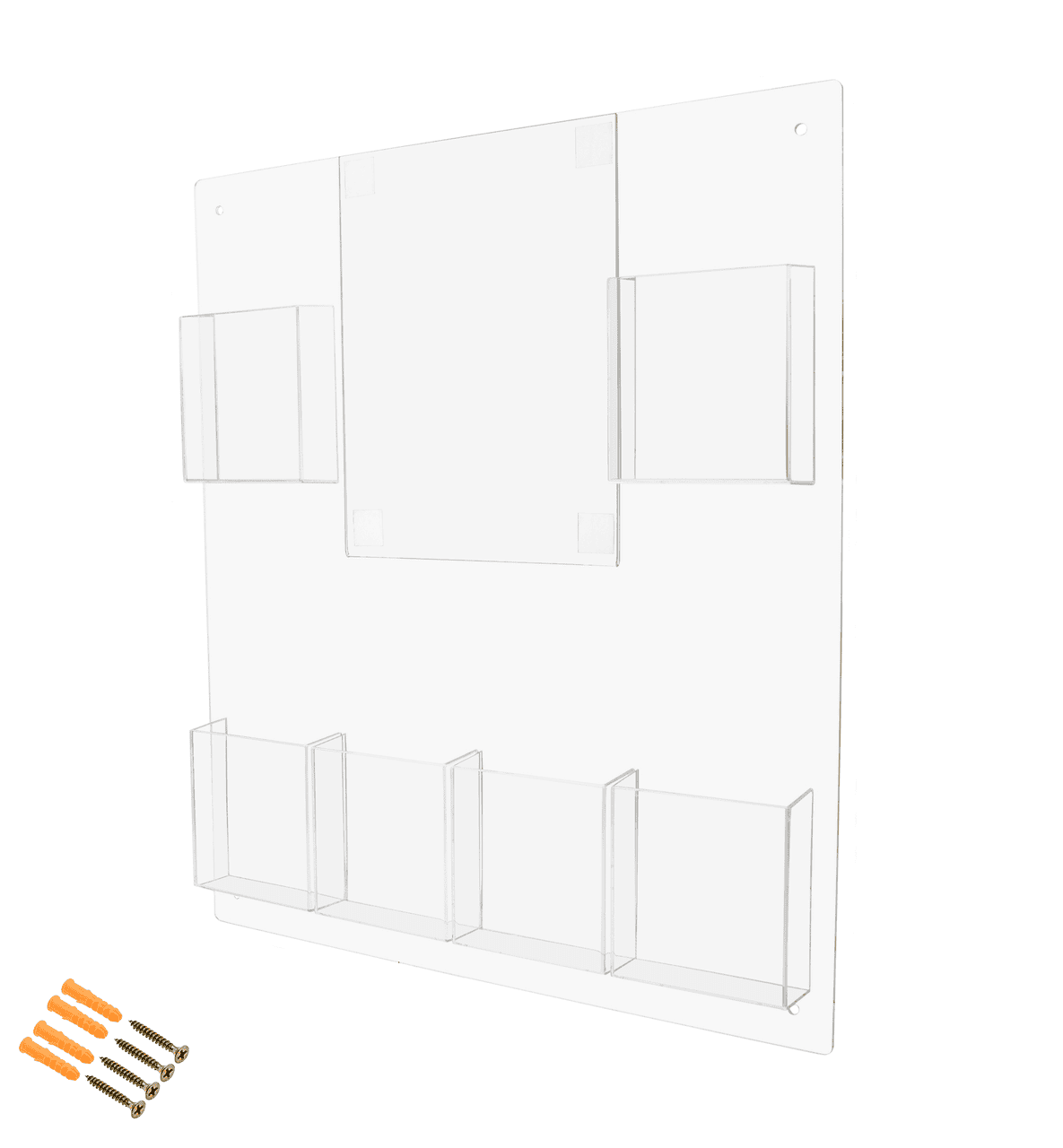 Wall 8.5"W x 11"H Office Sign with 6 Trifold Brochure Pockets