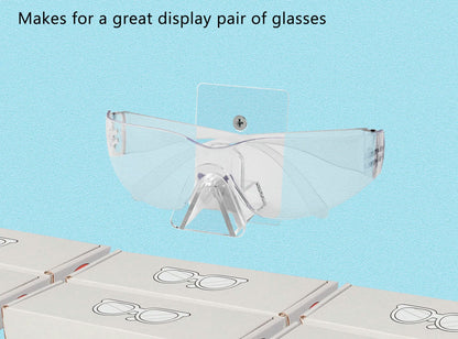 Single Sunglasses Eyeglasses Wall Mount Rack Holder Clear Nose