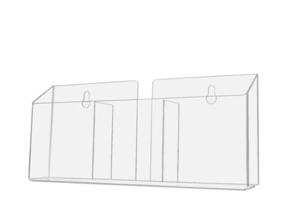 Wall Brochure Holder with  3 Pockets for 4"W Trifold Literature