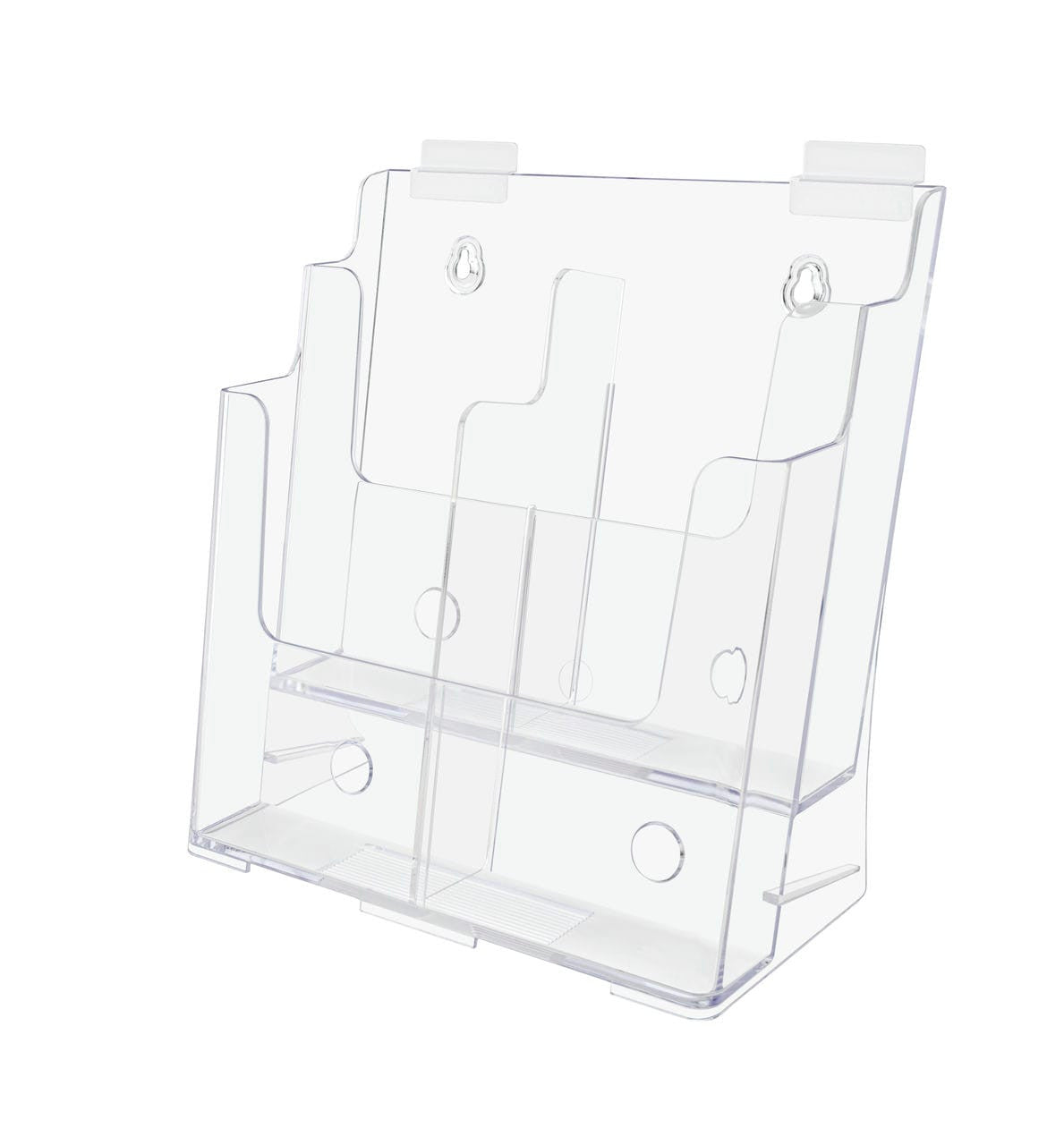 Slatwall Brochure Holder for 4"W Trifolds or 8.5"W Magazines