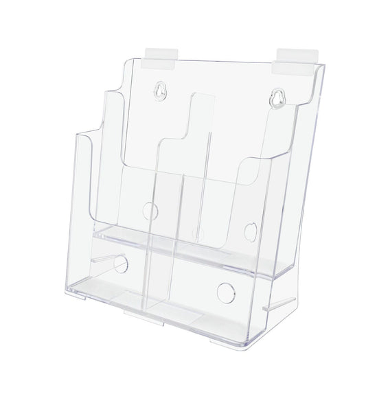 Slatwall Brochure Holder for 4"W Trifolds or 8.5"W Magazines