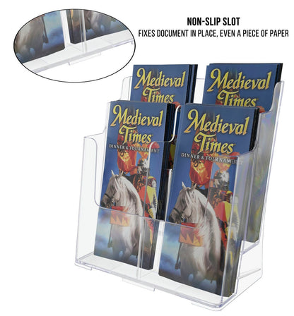 Slatwall Brochure Holder for 4"W Trifolds or 8.5"W Magazines