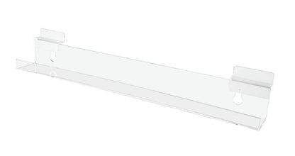 Slatwall 15"W Floating J Shelf Clear Acrylic