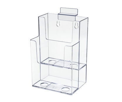 Slatwall 4"W Brochure Holder 2 Tier Rack Card Display