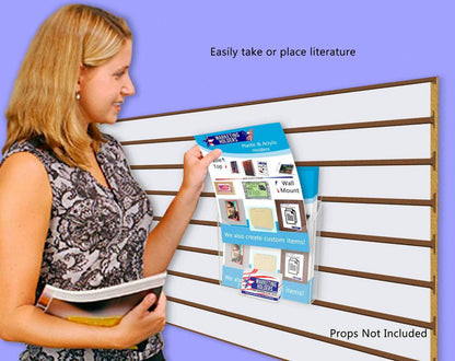 Slatwall 8.5"W Retail Flyer Display Rack with Card Pocket
