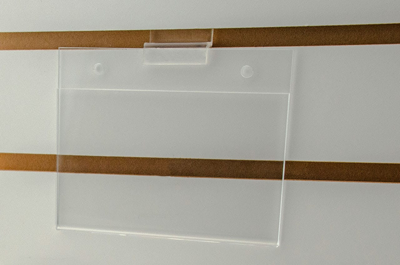5.5"W x 3.5"H Slatwall Sign Holder for Pricing Sales and Specials
