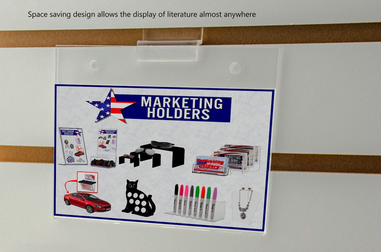 5.5"W x 3.5"H Slatwall Sign Holder for Pricing Sales and Specials