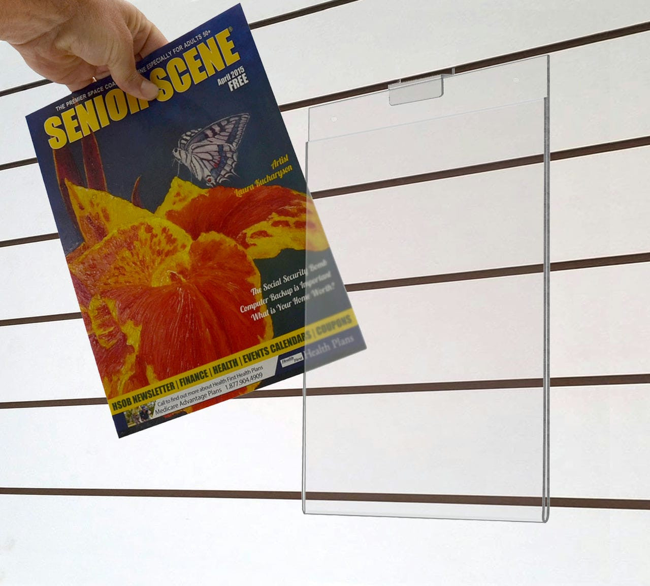 8.5"W x 11"H Slatwall Sign Holder