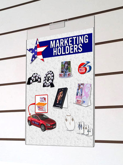 8.5"W x 11"H Slatwall Sign Holder